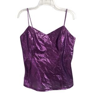 Prophecy Vintage Metallic Purple Nylon Blend Cami Top Size 10